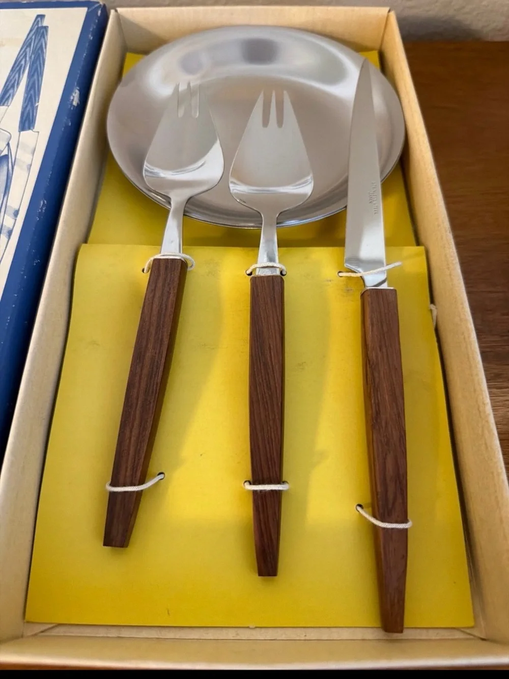 Vintage Mid Century Modern Stainless Steel Melon Serving set